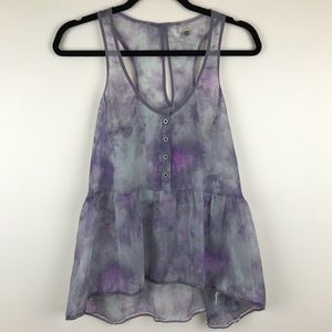 Ecote Sheer Peplum Tank Top